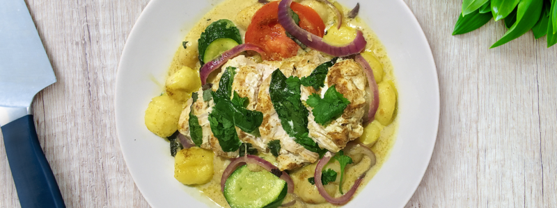 Curried chicken & gnocchi en papillote recipe