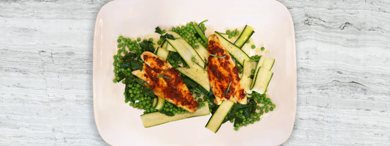 Roasted Harissa Seabass & Super Green Vegetable Medley Recipe Roasted Harissa Seabass & Super Green Vegetable Medley Recipe